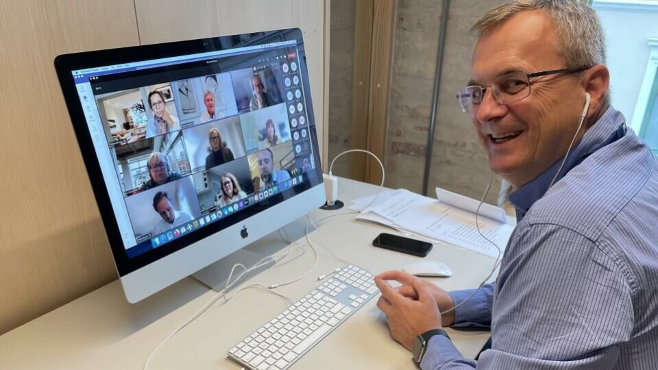 World Expression Forum, som ble stiftet formelt 20. august, avholdt digital generalforsamling mandag morgen. – Vi støtter dette viktige initiativet, sier Fagpressens Per Brikt Olsen, fotografert under generalforsamlingen. (Foto: BN).