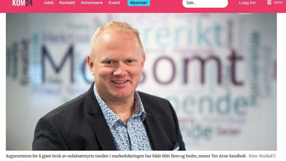 Tor Arne Sandholt er daglig leder i HS Media AS. (Skjermdump fra KOM24).
