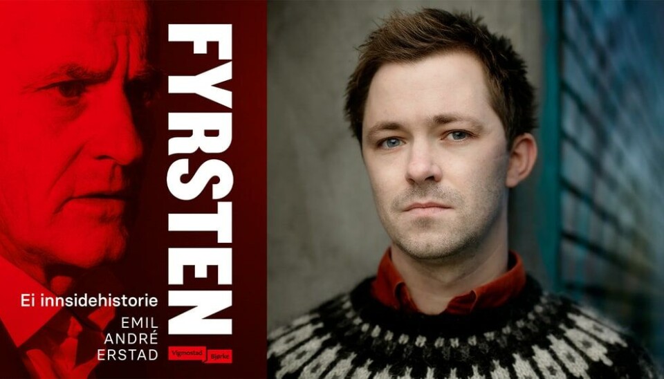 Forsiden på 'Fyrsten' og forfatter Emil André Erstad. (Foto: Vigmostad og Bjørke).
